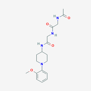 molecular formula C18H26N4O4 B7535888 2-acetamido-N-[2-[[1-(2-methoxyphenyl)piperidin-4-yl]amino]-2-oxoethyl]acetamide 