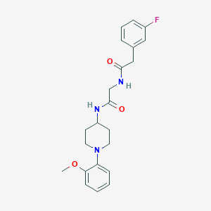 molecular formula C22H26FN3O3 B7535907 2-(3-fluorophenyl)-N-[2-[[1-(2-methoxyphenyl)piperidin-4-yl]amino]-2-oxoethyl]acetamide 