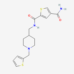 molecular formula C17H21N3O2S2 B7535935 2-N-[[1-(thiophen-2-ylmethyl)piperidin-4-yl]methyl]thiophene-2,4-dicarboxamide 