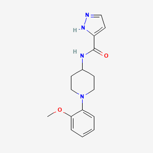 molecular formula C16H20N4O2 B7535950 N-[1-(2-methoxyphenyl)piperidin-4-yl]-1H-pyrazole-5-carboxamide 