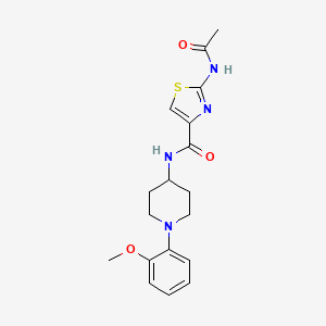 molecular formula C18H22N4O3S B7535952 2-acetamido-N-[1-(2-methoxyphenyl)piperidin-4-yl]-1,3-thiazole-4-carboxamide 
