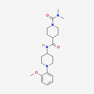 molecular formula C21H32N4O3 B7535962 4-N-[1-(2-methoxyphenyl)piperidin-4-yl]-1-N,1-N-dimethylpiperidine-1,4-dicarboxamide 