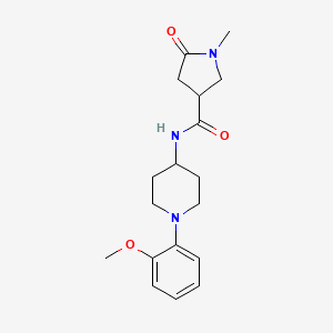 molecular formula C18H25N3O3 B7535991 N-[1-(2-methoxyphenyl)piperidin-4-yl]-1-methyl-5-oxopyrrolidine-3-carboxamide 