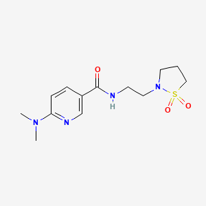 molecular formula C13H20N4O3S B7536023 6-(dimethylamino)-N-[2-(1,1-dioxo-1,2-thiazolidin-2-yl)ethyl]pyridine-3-carboxamide 