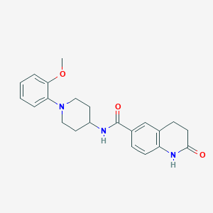 molecular formula C22H25N3O3 B7536036 N-[1-(2-methoxyphenyl)piperidin-4-yl]-2-oxo-3,4-dihydro-1H-quinoline-6-carboxamide 