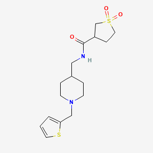 1,1-dioxo-N-[[1-(thiophen-2-ylmethyl)piperidin-4-yl]methyl]thiolane-3-carboxamide
