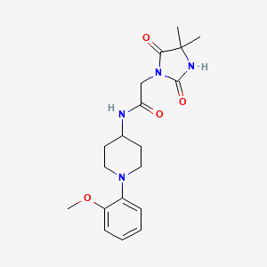 molecular formula C19H26N4O4 B7536096 2-(4,4-dimethyl-2,5-dioxoimidazolidin-1-yl)-N-[1-(2-methoxyphenyl)piperidin-4-yl]acetamide 