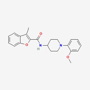 molecular formula C22H24N2O3 B7536100 N-[1-(2-methoxyphenyl)piperidin-4-yl]-3-methyl-1-benzofuran-2-carboxamide 