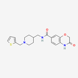 molecular formula C20H23N3O3S B7536103 3-oxo-N-[[1-(thiophen-2-ylmethyl)piperidin-4-yl]methyl]-4H-1,4-benzoxazine-7-carboxamide 