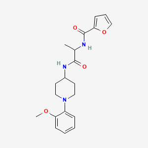 molecular formula C20H25N3O4 B7536104 N-[1-[[1-(2-methoxyphenyl)piperidin-4-yl]amino]-1-oxopropan-2-yl]furan-2-carboxamide 