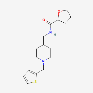 N-[[1-(thiophen-2-ylmethyl)piperidin-4-yl]methyl]oxolane-2-carboxamide