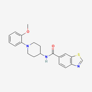 molecular formula C20H21N3O2S B7536118 N-[1-(2-methoxyphenyl)piperidin-4-yl]-1,3-benzothiazole-6-carboxamide 