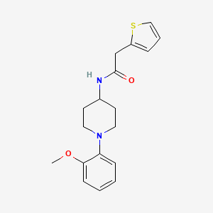 molecular formula C18H22N2O2S B7536138 N-[1-(2-methoxyphenyl)piperidin-4-yl]-2-thiophen-2-ylacetamide 