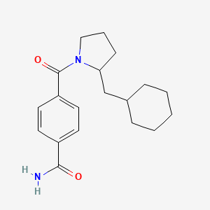 molecular formula C19H26N2O2 B7536171 4-[2-(Cyclohexylmethyl)pyrrolidine-1-carbonyl]benzamide 