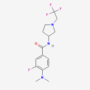 molecular formula C15H19F4N3O B7536187 4-(dimethylamino)-3-fluoro-N-[1-(2,2,2-trifluoroethyl)pyrrolidin-3-yl]benzamide 