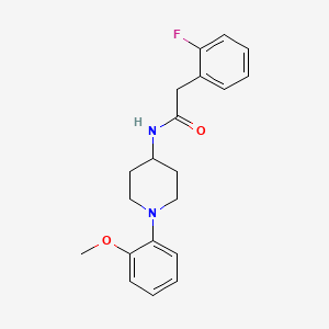 molecular formula C20H23FN2O2 B7536197 2-(2-fluorophenyl)-N-[1-(2-methoxyphenyl)piperidin-4-yl]acetamide 