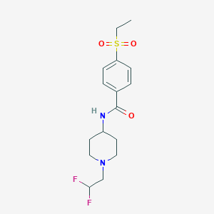 molecular formula C16H22F2N2O3S B7536199 N-[1-(2,2-difluoroethyl)piperidin-4-yl]-4-ethylsulfonylbenzamide 