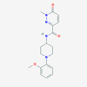 molecular formula C18H22N4O3 B7536209 N-[1-(2-methoxyphenyl)piperidin-4-yl]-1-methyl-6-oxopyridazine-3-carboxamide 