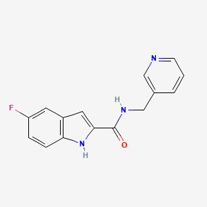 molecular formula C15H12FN3O B7536213 5-fluoro-N-(pyridin-3-ylmethyl)-1H-indole-2-carboxamide 
