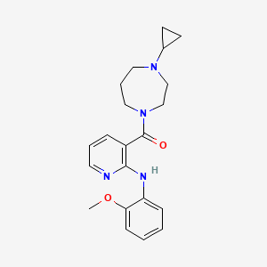 molecular formula C21H26N4O2 B7536216 (4-Cyclopropyl-1,4-diazepan-1-yl)-[2-(2-methoxyanilino)pyridin-3-yl]methanone 