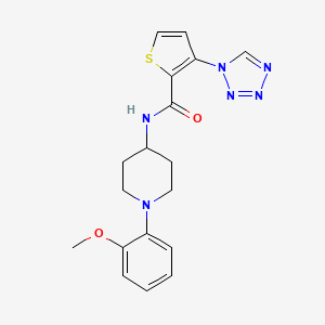 molecular formula C18H20N6O2S B7536221 N-[1-(2-methoxyphenyl)piperidin-4-yl]-3-(tetrazol-1-yl)thiophene-2-carboxamide 