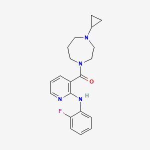 molecular formula C20H23FN4O B7536237 (4-Cyclopropyl-1,4-diazepan-1-yl)-[2-(2-fluoroanilino)pyridin-3-yl]methanone 
