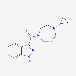 molecular formula C16H20N4O B7536248 (4-cyclopropyl-1,4-diazepan-1-yl)-(1H-indazol-3-yl)methanone 