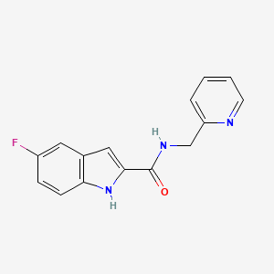 molecular formula C15H12FN3O B7536256 5-fluoro-N-(pyridin-2-ylmethyl)-1H-indole-2-carboxamide 