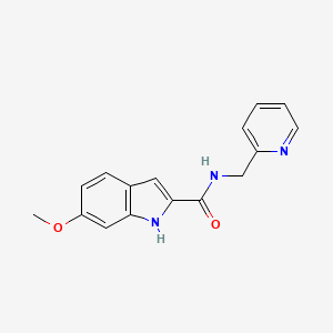 molecular formula C16H15N3O2 B7536260 6-methoxy-N-(pyridin-2-ylmethyl)-1H-indole-2-carboxamide 