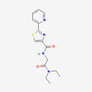 molecular formula C15H18N4O2S B7536273 N-[2-(diethylamino)-2-oxoethyl]-2-pyridin-2-yl-1,3-thiazole-4-carboxamide 