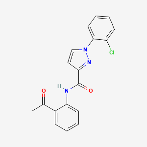 molecular formula C18H14ClN3O2 B7536287 N-(2-acetylphenyl)-1-(2-chlorophenyl)pyrazole-3-carboxamide 
