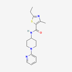 molecular formula C17H22N4OS B7536305 2-ethyl-4-methyl-N-(1-pyridin-2-ylpiperidin-4-yl)-1,3-thiazole-5-carboxamide 