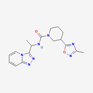 molecular formula C17H21N7O2 B7536306 3-(3-methyl-1,2,4-oxadiazol-5-yl)-N-[1-([1,2,4]triazolo[4,3-a]pyridin-3-yl)ethyl]piperidine-1-carboxamide 