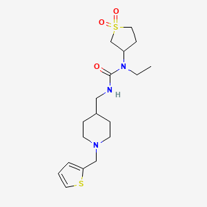 molecular formula C18H29N3O3S2 B7536314 1-(1,1-Dioxothiolan-3-yl)-1-ethyl-3-[[1-(thiophen-2-ylmethyl)piperidin-4-yl]methyl]urea 
