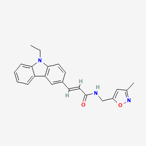 molecular formula C22H21N3O2 B7536331 (E)-3-(9-ethylcarbazol-3-yl)-N-[(3-methyl-1,2-oxazol-5-yl)methyl]prop-2-enamide 