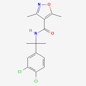 molecular formula C15H16Cl2N2O2 B7536346 N-[2-(3,4-dichlorophenyl)propan-2-yl]-3,5-dimethyl-1,2-oxazole-4-carboxamide 