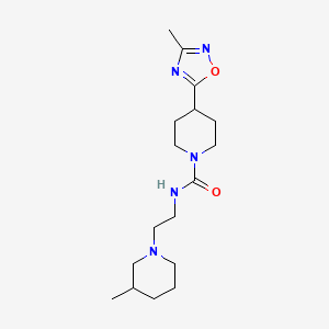 molecular formula C17H29N5O2 B7536349 4-(3-methyl-1,2,4-oxadiazol-5-yl)-N-[2-(3-methylpiperidin-1-yl)ethyl]piperidine-1-carboxamide 