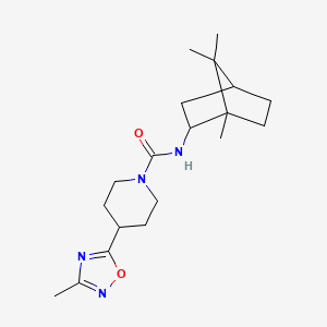 4-(3-methyl-1,2,4-oxadiazol-5-yl)-N-(1,7,7-trimethyl-2-bicyclo[2.2.1]heptanyl)piperidine-1-carboxamide