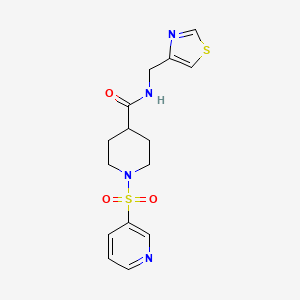 molecular formula C15H18N4O3S2 B7536379 1-pyridin-3-ylsulfonyl-N-(1,3-thiazol-4-ylmethyl)piperidine-4-carboxamide 