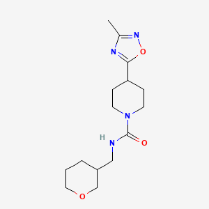 molecular formula C15H24N4O3 B7536382 4-(3-methyl-1,2,4-oxadiazol-5-yl)-N-(oxan-3-ylmethyl)piperidine-1-carboxamide 