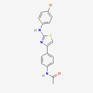 molecular formula C17H14BrN3OS B7536391 N~1~-{4-[2-(4-bromoanilino)-1,3-thiazol-4-yl]phenyl}acetamide 