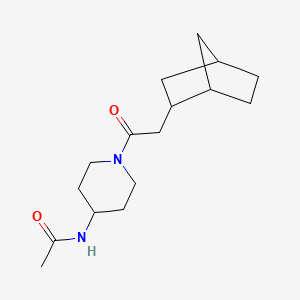 molecular formula C16H26N2O2 B7536399 N-[1-[2-(2-bicyclo[2.2.1]heptanyl)acetyl]piperidin-4-yl]acetamide 