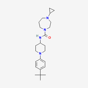 molecular formula C24H38N4O B7536414 N-[1-(4-tert-butylphenyl)piperidin-4-yl]-4-cyclopropyl-1,4-diazepane-1-carboxamide 