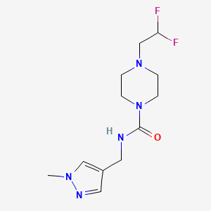 molecular formula C12H19F2N5O B7536428 4-(2,2-difluoroethyl)-N-[(1-methylpyrazol-4-yl)methyl]piperazine-1-carboxamide 