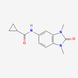 molecular formula C13H15N3O2 B7536431 N-(1,3-dimethyl-2-oxobenzimidazol-5-yl)cyclopropanecarboxamide 