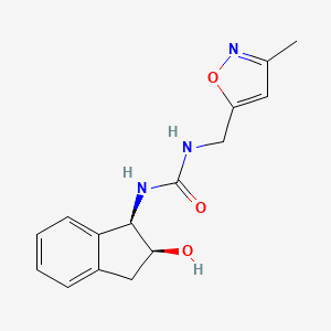 molecular formula C15H17N3O3 B7536439 1-[(1R,2S)-2-hydroxy-2,3-dihydro-1H-inden-1-yl]-3-[(3-methyl-1,2-oxazol-5-yl)methyl]urea 