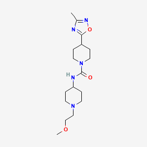 molecular formula C17H29N5O3 B7536444 N-[1-(2-methoxyethyl)piperidin-4-yl]-4-(3-methyl-1,2,4-oxadiazol-5-yl)piperidine-1-carboxamide 