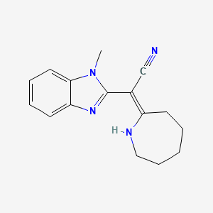 molecular formula C16H18N4 B7536482 (2Z)-2-(azepan-2-ylidene)-2-(1-methylbenzimidazol-2-yl)acetonitrile 