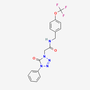 molecular formula C17H14F3N5O3 B7536488 2-(5-oxo-4-phenyltetrazol-1-yl)-N-[[4-(trifluoromethoxy)phenyl]methyl]acetamide 