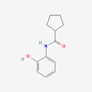 molecular formula C12H15NO2 B7536495 N-(2-hydroxyphenyl)cyclopentanecarboxamide 